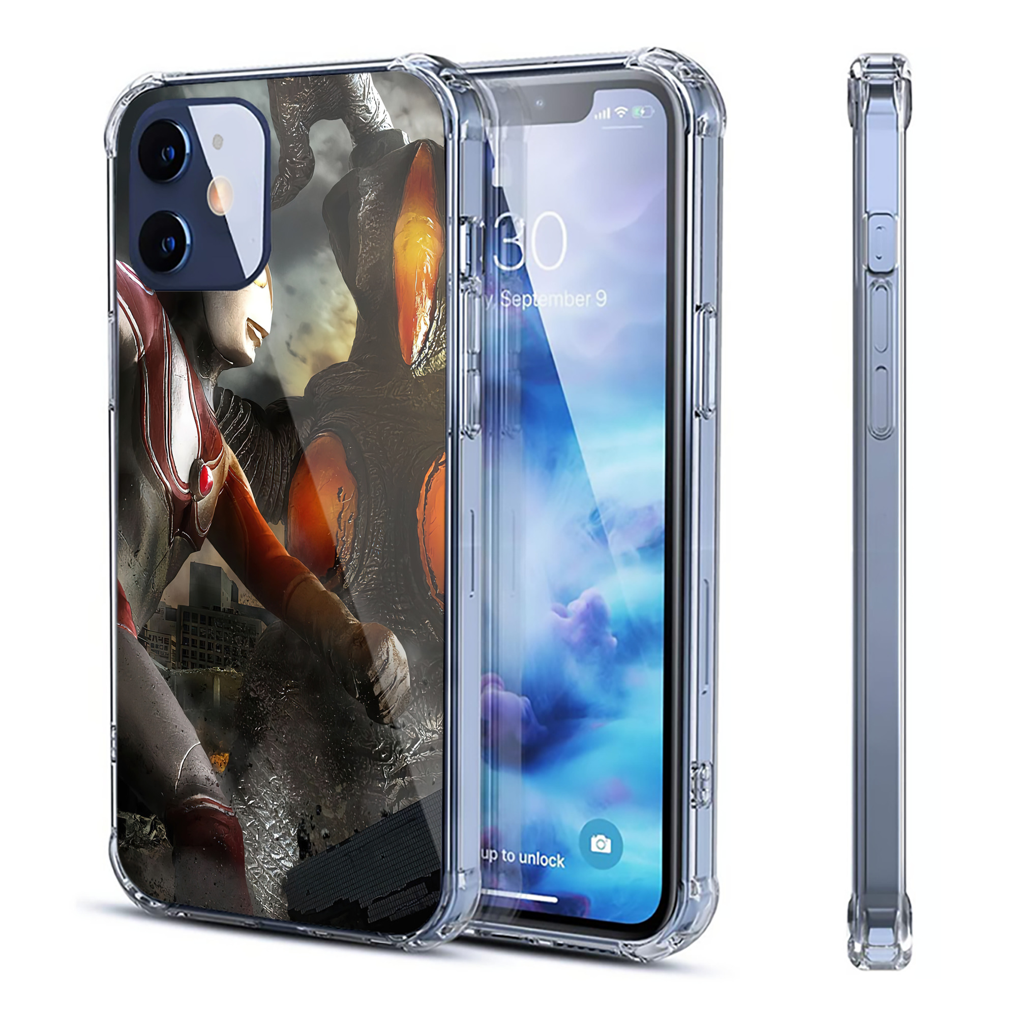 （画像用） ウルトラマン Ultraman 【iPhone 12シリーズ対応】透明スマホケース（クリアソフトケース）